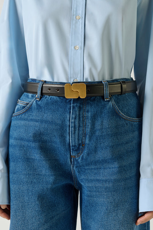 Ceinture Ninon - Noir - Cuir - Femme