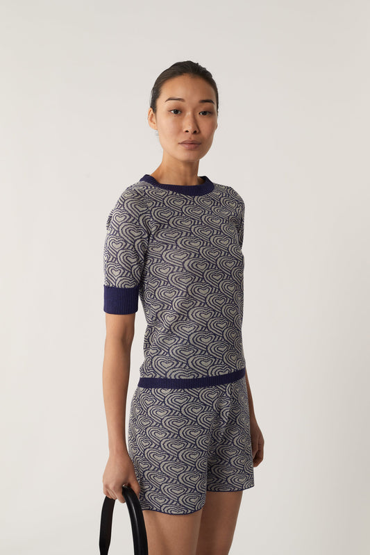 SHORT POPPY MAILLE NAVY