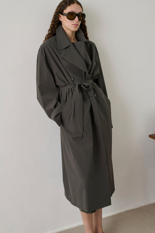 Trench Helio - Anthracite Foncé - Coton - Femme