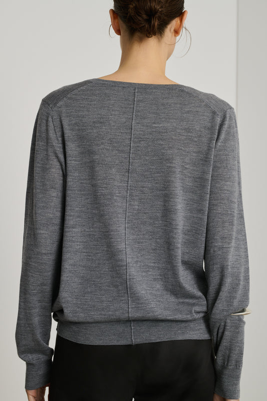 Pull Derek - Gris Chiné - Laine - Femme