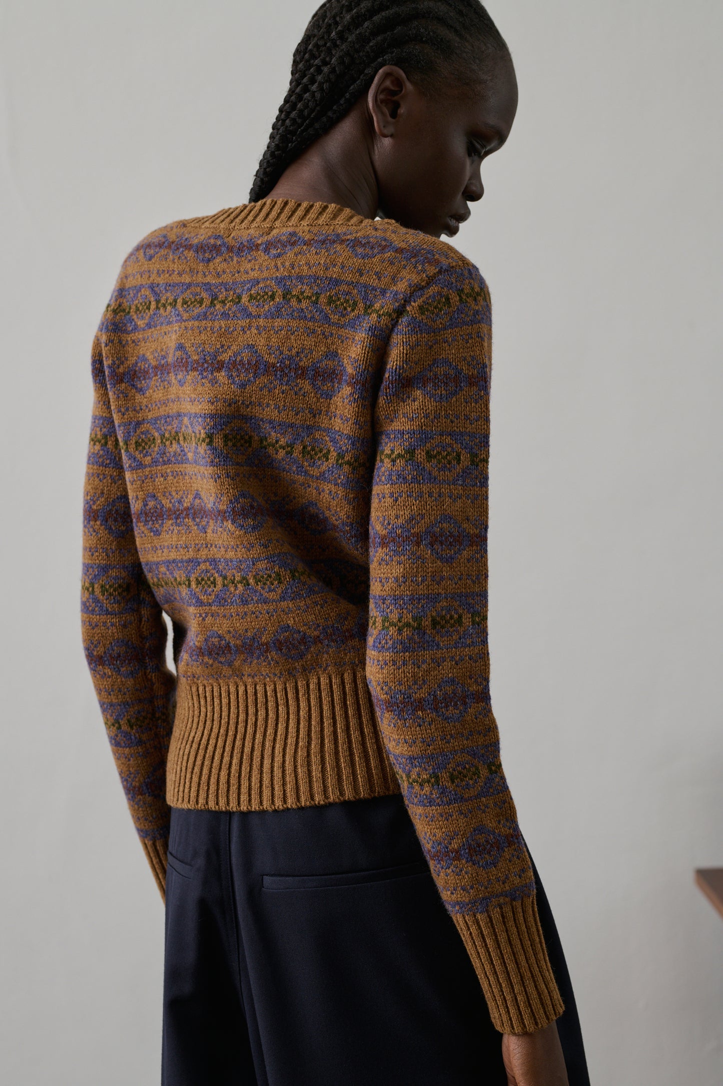 Pull Gipsy - Camel/Violet - Laine - Femme