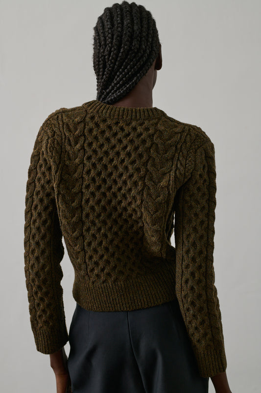 Cardigan Conrad - Kaki Chiné - Laine - Femme