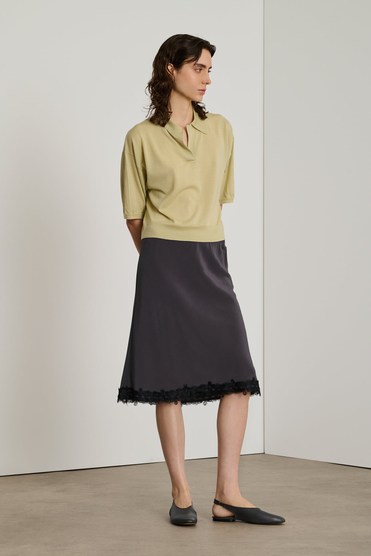 Jupe Exquise - Gris Anthracite - Soie - Femme vue 1