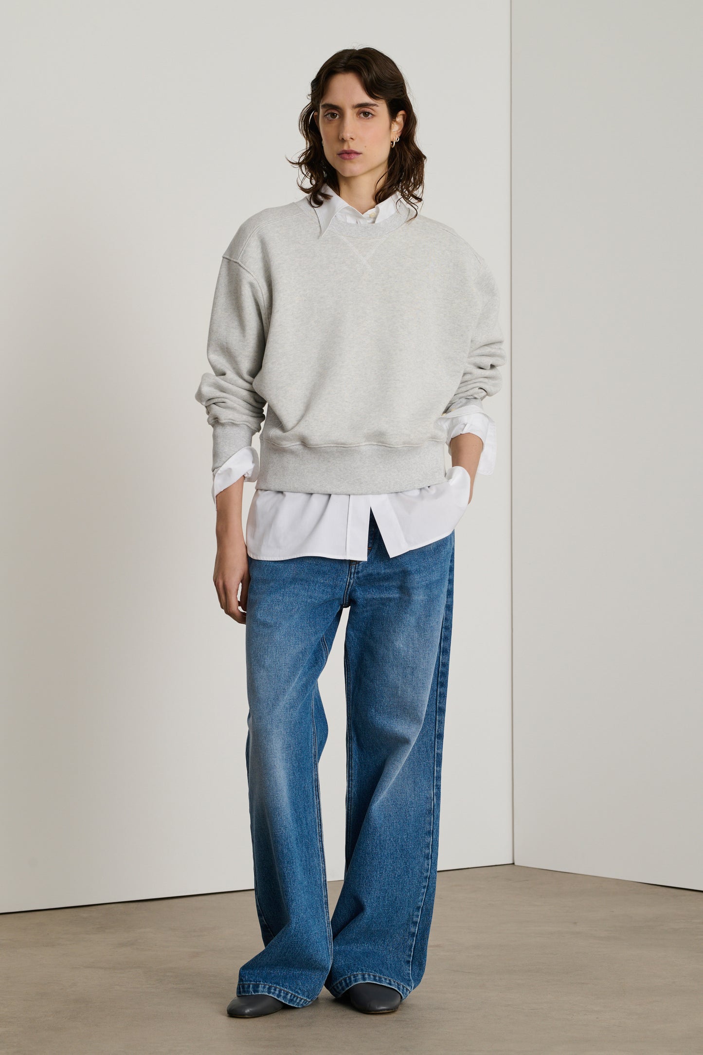 Sweatshirt Dan - Gris Clair Chiné - Coton - Femme