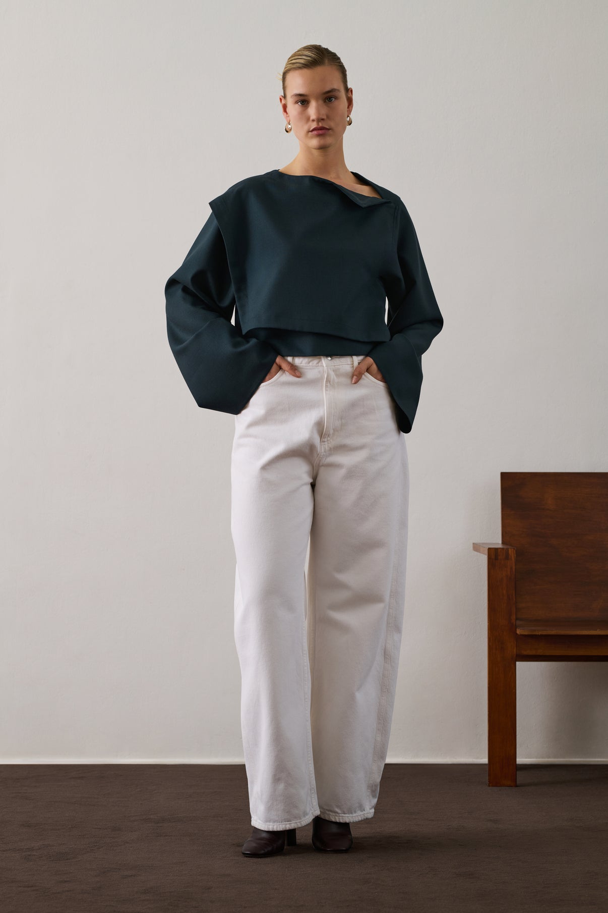 Blouse Eva - Pétrole - Laine - Femme vue 6