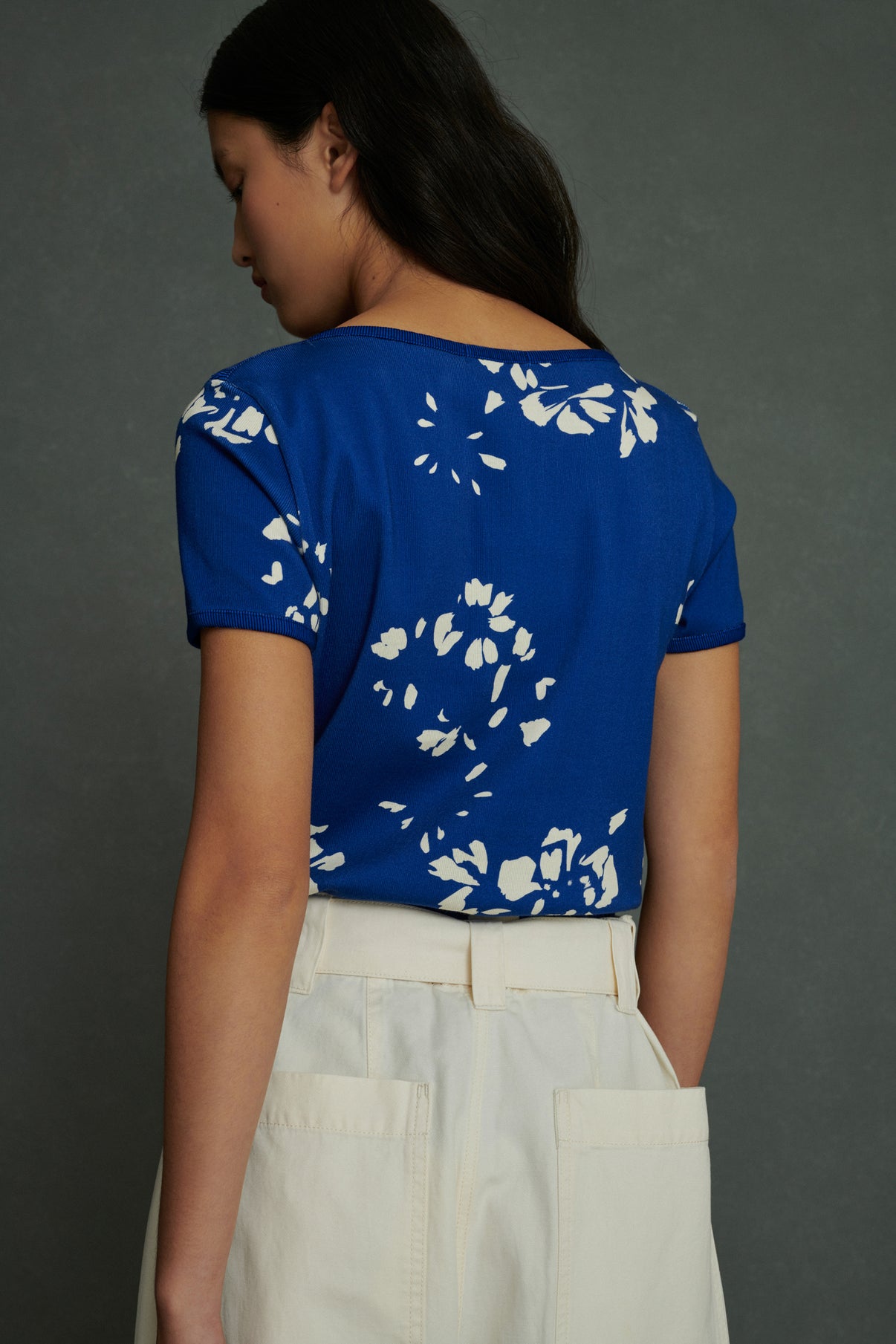 Tee-Shirt Albi - Bleu/Écru - Coton - Femme vue 2
